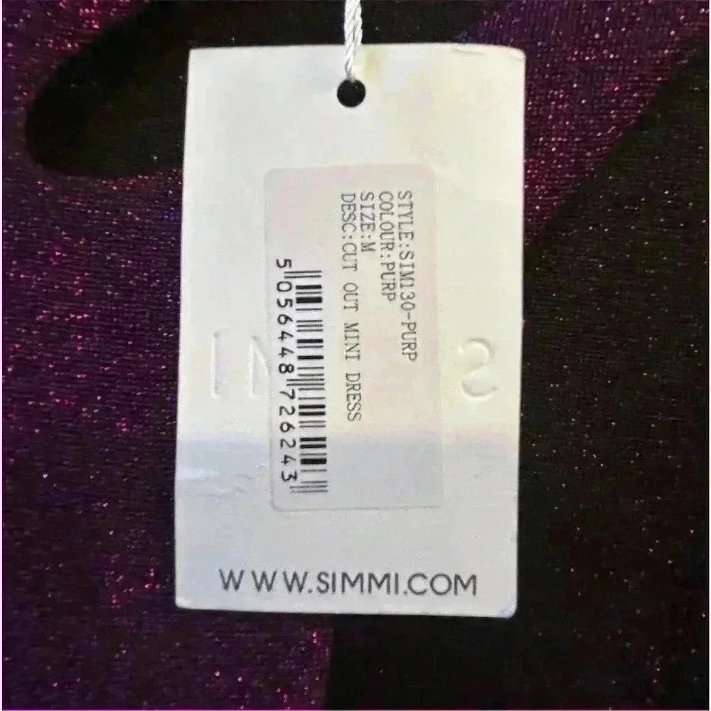 Simmi Women's Asymmetrical Cutout Mini Dress Purple Size M - Picture 14 of 16
